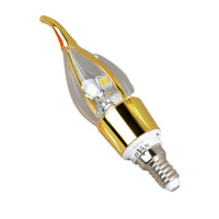 E14-5W-6000K-Q100A Лампа LED (Свеча на ветру золото) от интернет магазина Elvan.ru