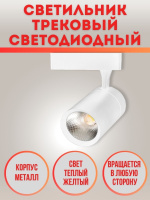 05R-20W-3000K-Wh Светильник светодиодный трековый белый от интернет магазина Elvan.ru