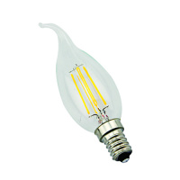 E14-7W-4000K Лампа LED (Свеча на ветру прозрачная Филамент) L&B от интернет магазина Elvan.ru