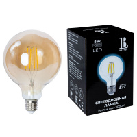 E27-8W-G125-3000K Лампа LED (Филамент) amber L&B от интернет магазина Elvan.ru