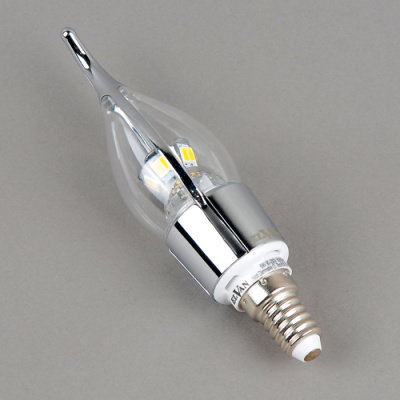 E14-5W-3000K-Q100A Лампы LED (Свеча на ветру хром) от интернет магазина Elvan.ru