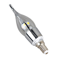 E14-5W-6000K-Q100A Лампа LED (Свеча на ветру хром) от интернет магазина Elvan.ru