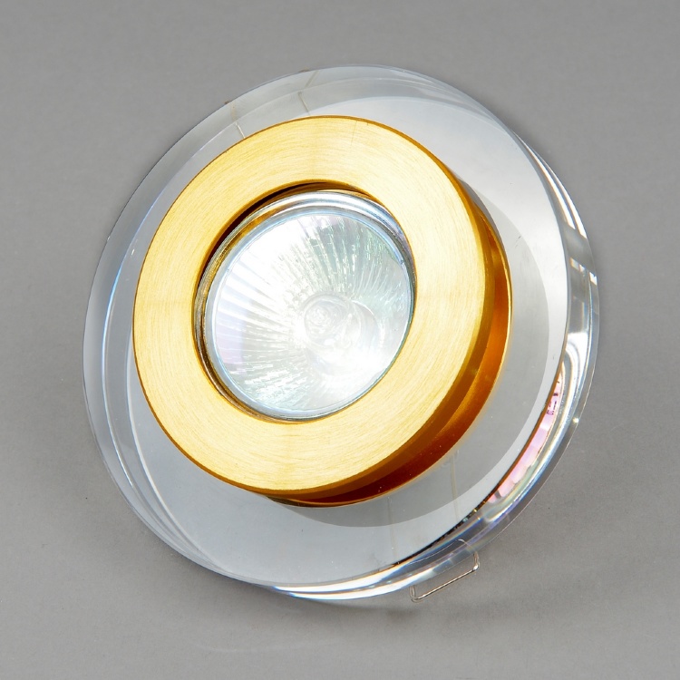 40197-MR16-5.3-Cl-Gl Светильник точечный прозрачный-золото от интернет магазина Elvan.ru
