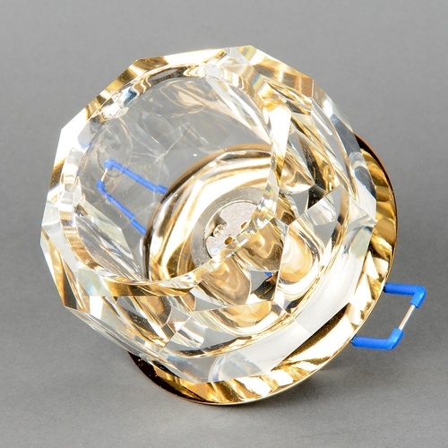 677-GY-5.3-Cl-Gl Светильник точечный прозрачный-золотой от интернет магазина Elvan.ru