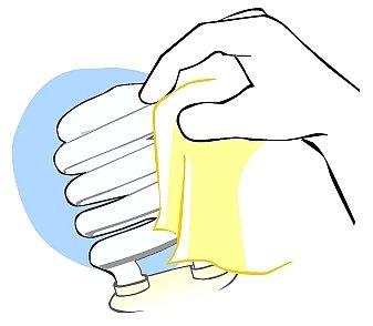 Как очищать лампочки от пыли