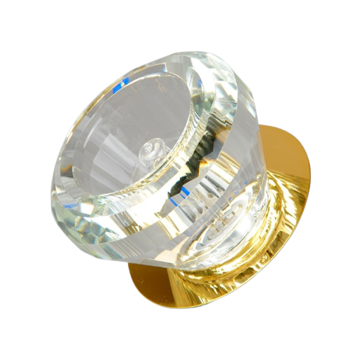 666-GY-5.3-Cl-Gl Светильник точечный прозрачный-золотой от интернет магазина Elvan.ru