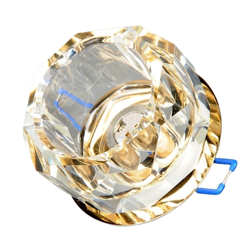 677-GY-5.3-Cl-Gl Светильник точечный прозрачный-золотой от интернет магазина Elvan.ru