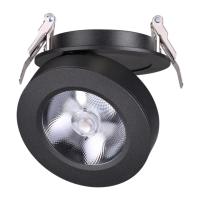 357983 SPOT NT19 460 черный Встраиваемый светильник IP20 LED 3000К 12W 220V GRODA