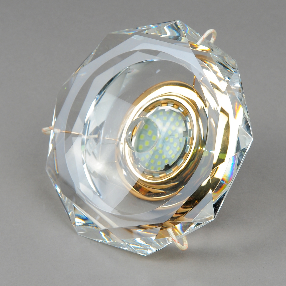 40338-MR16-5.3-Cl-Gl  Светильник точечный прозрачный-золотой от интернет магазина Elvan.ru