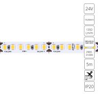 Светодиодная лента 24V 14,4W/m 3000К 5м Arte Lamp TAPE A2418008-01-3K