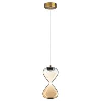 5093/4L PENDANT ODL25 415 античн.бронза/прозрачн./янтарный градиент/металл/стекло Подвес LED 4W 4000K 388Лм GLESSI