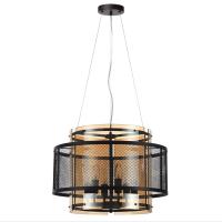 8007/6 MODERNI LN25 251 черный/черный, золотой металл/металл, стекло Люстра подвесная Е14 6*40W 220V Zarina
