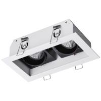 370713 SPOT NT20 482 белый/черный Встраиваемый светильник IP20 GU10 2*50W 220V GESSO