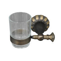 98801BR Держатель стакана подвесной со стеклом бронза ELVAN от интернет магазина Elvan.ru