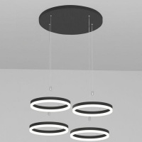 155/4x21W-4000K Люстра светодиодная подвесная черная круглое основание (с пультом) ELVAN от интернет магазина Elvan.ru