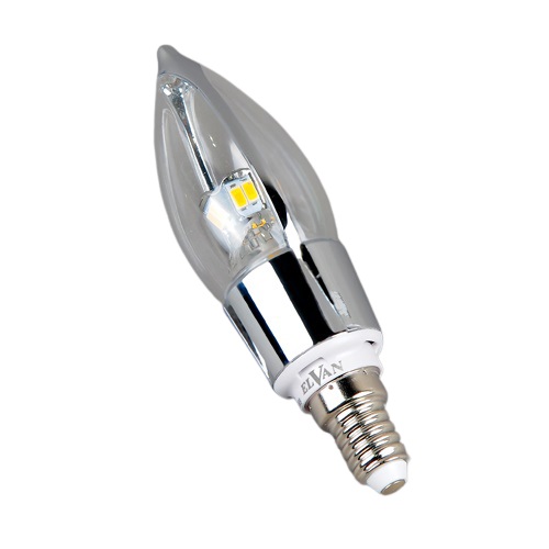 Лампа LED (Свеча хром) Elvan E14-5W-6000K-Q100B-SL E14-5W-6000K-Q100B-SL