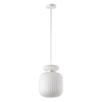 5042/1C PENDANT ODL24 445 белый/белый/металл/стекло/эко.кожа Подвес E27 1*60W JUGI