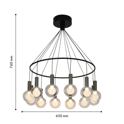 4378-12P, подвесная люстра, D650xH760, 12xLEDx3.5W, 2795LM, 4000K, CRI>90, included