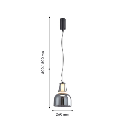 4243-1P, подвес, D260xH500/1800, LEDx6W, 639LM, 4000K, included