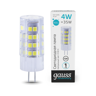 Светодиодная лампа Gauss ELEMENTARY 4W 400Lm 4100K G4 10724
