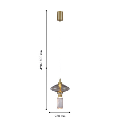 4236-1P, подвес, D230xH490/1800, LEDx12W, 1040LM, 4000K, included