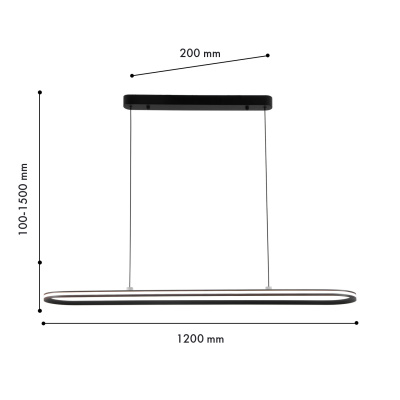 4275-12P, подвесная люстра, L1200xW200xH100/1500, LEDx60W, 3000LM, 4000K, included