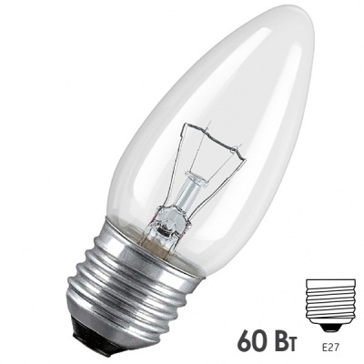 E27-60W230VCL(свеча прозрачная OSRAM)-лампа
