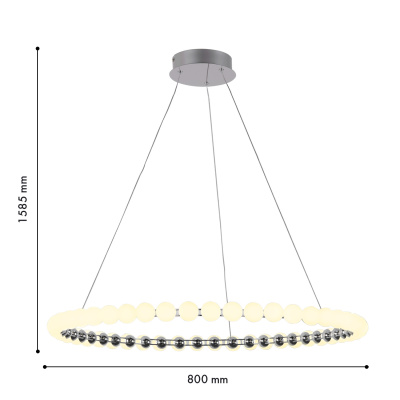 4589-8P, подвесная люстра, D800xH1585, LEDx52W, 4150LM, 4000K, included