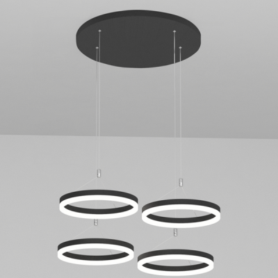 155/4x21W-4000K Люстра светодиодная подвесная черная круглое основание (с пультом) ELVAN- витринный образец от интернет магазина Elvan.ru