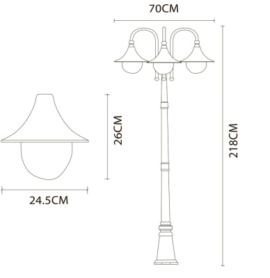 Парковый светильник Arte Lamp MALAGA