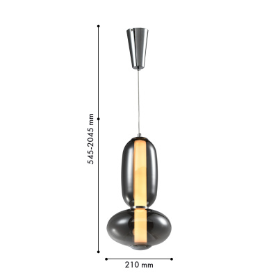 4254-2P, подвес, D210xH545/2045, LEDx12.5W, 1000LM, 4000K, included