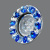 8001-MR16-5.3-Bl-Ch ELVAN Светильник точечный синий-прозрачный-хром от интернет магазина Elvan.ru
