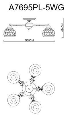 Потолочная люстра Arte Lamp MALINA