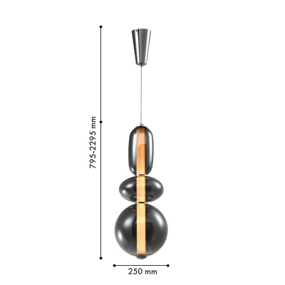 4254-3P, подвес, D250xH795/2295, LEDx24W, 1920LM, 4000K, included