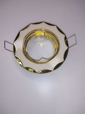 16-MR16-5.3-Wh-Gl Светильник точечный белый-золото от интернет магазина Elvan.ru