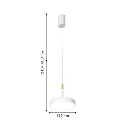 4505-1P, подвес, D125xH210/1800, LEDx10W, 650LM, 4000K, CRI>90, included, dimmer