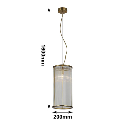 2907-1P, подвес, D200xH400/1600, 1xE14x60W, excluded