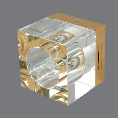 40261HC-G-9-Cl-Gl Светильник точечный накладной прозрачный-золотой от интернет магазина Elvan.ru