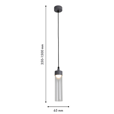 4703-1P, подвес, D65xH320/1500, LEDx5W, 325LM, 3000K, IP54, included