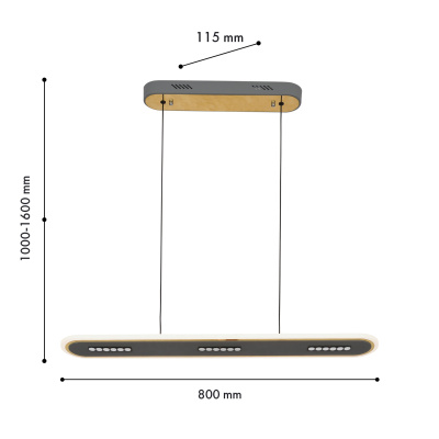 4472-3P, подвесная люстра, L800xW115xH1000/1600, LEDx63W, 4600LM, 3000-6500K, included, remote control