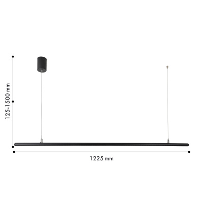 4486-1P, подвесная люстра, L1225xH125/1500, LEDx20W, 1700LM, 4000K, included