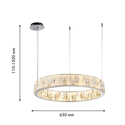 4205-6P, подвесная люстра, D630xH110/1500, 2xLEDx34W, 3400LM, 3000K, included