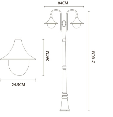 Парковый светильник Arte Lamp MALAGA