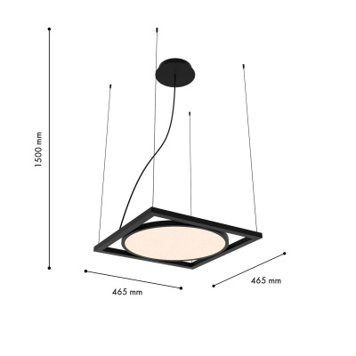 4637-1P, подвес, L460xW460xH500/1500, LEDx30W, 2625LM, 4000K, IP20, included