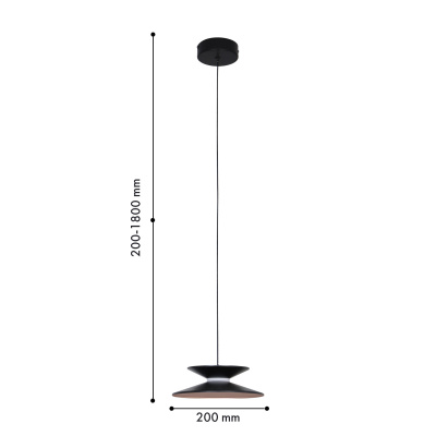 4372-1P, подвес, D200xH200/1800, LEDx4W, 280LM, 4000K, CRI>90, included