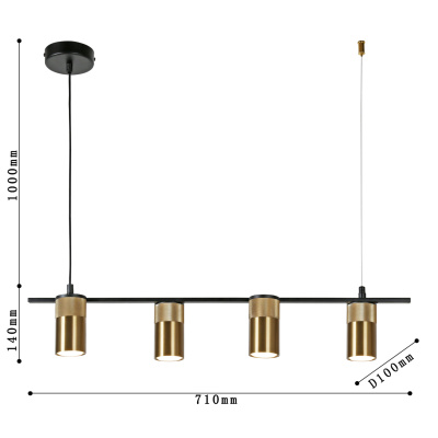 2827-4P, подвесная люстра, L710xW100xH140/1140, 4xGU10x35W, included