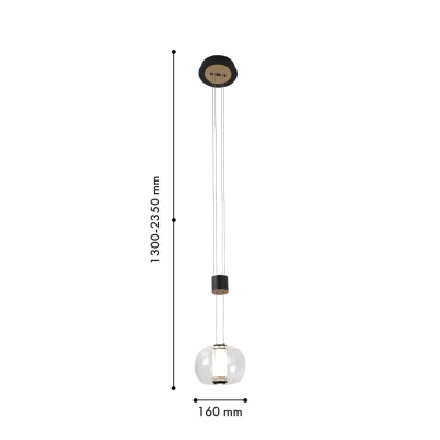 4492-1P, подвес, D160xH1300/1800, LEDx4W + LEDx3W, 420LM, 4000K, included