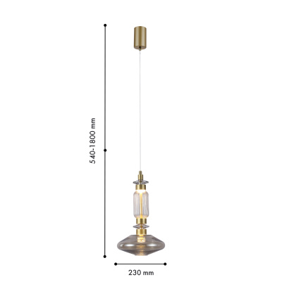 4239-1P, подвес, D230xH540/1800, LEDx12W, 1040LM, 4000K, included