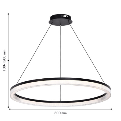 4399-8P, подвесная люстра, D800xH100/1500, LEDx42W, 3675LM, 4000K, IP20, included