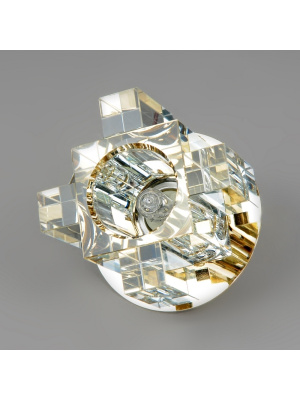 1037-GY-5.3-Cl-Gl Светильник точечный прозрачный-золото от интернет магазина Elvan.ru